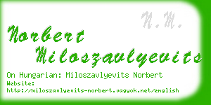 norbert miloszavlyevits business card